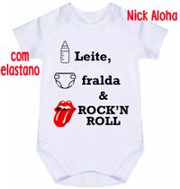 body bebê leite fralda rock'n roll cód 2854 body bebê leite fralda rock'n roll cód 2854