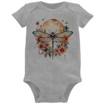 Body Bebê Libélula, Lua e Flores - Foca na Moda