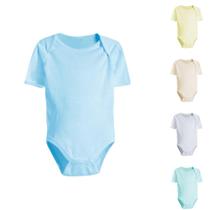 Body Bebê Liso Manga Curta 100% Algodão Menino Menina Body Bebê Liso Manga Curta 100% Algodão Menino Menina