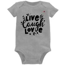 Body Bebê Live Laugh Love - Foca na Moda Body Bebê Live Laugh Love - Foca na Moda