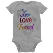 Body Bebê Live Love Travel - Foca na Moda