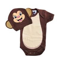 Body Bebe Macaco- Macaquinho + Touca - Mesversário-Temático Body Bebe Macaco- Macaquinho + Touca - Mesversário-Temático