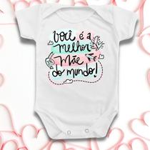 Body Bebê Mãe Melhor Gestante Roupinha Recem Nascido Estampa - Borizinho Baby