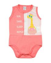 Body Bebê Malha Girafa Sun Sand Sleep - Salmão