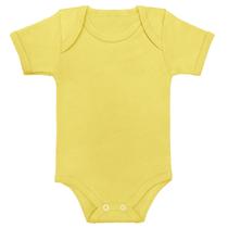 Body Bebê Manga Curta Amarelo