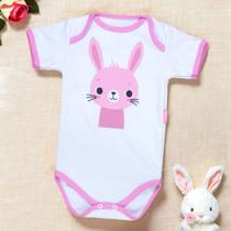 Body Bebê Manga Curta Coelhinha Branco - Encanto para Menina