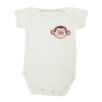 Body Bebê Manga Curta Macaco de Óculos