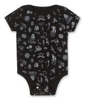 Body bebê manga curta - Pirates! preto