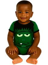 Body Bebê Manga Curta Temático Fantasia Frankenstein