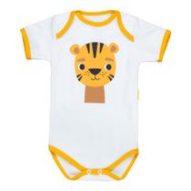 Body Bebê Manga Curta Tigre Creme Conforto e Estilo Body Bebê Manga Curta Tigre Creme Conforto e Estilo