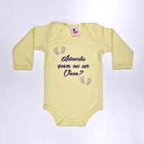Body Bebê Manga Longa Amarelo Quem Vai Ser Vovô Body Bebê Manga Longa Amarelo Quem Vai Ser Vovô