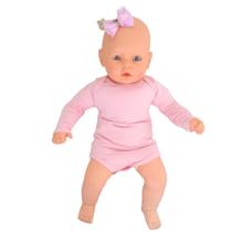 Body Bebê manga longa cores lisas Elian