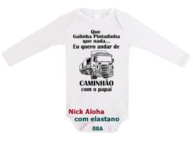 body bebê manga longa eu quero andar de caminhão com o papai cód 274A body bebê manga longa eu quero andar de caminhão com o papai cód 274A