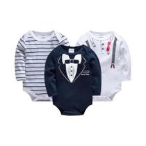 Body Bebê Manga Longa - Kit com 3 ou 6 Peças 100% Algodão