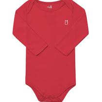 Body Bebê Manga Longa Liso Vermelho Kiko Baby cores solidas