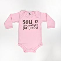 Body Bebê Manga Longa Rosa Chocolatinho da Dinda Body Bebê Manga Longa Rosa Chocolatinho da Dinda