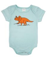 Body Bebê MC (P/M/G) - Dino Triceratops - Barato bebê - Azul