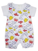 Body Bebê MC (P/M/G) - Macaquinho - Banho de Sol - Verão - Fundo do Mar - Barato Bebê - Branco