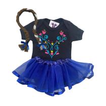 Body Bebe Menina Ana FROZEN+ TIARA + Saia Tutu - Temático Mesversário Body Bebe Menina Ana FROZEN+ TIARA + Saia Tutu - Temático Mesversário