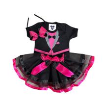 Body Bebe Menina Chefinha Terno + Tiara + Saia Tutu Luxo - Temático Mesversário