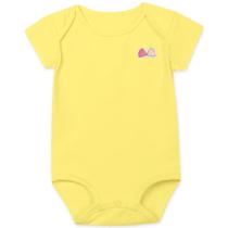 Body Bebê Menina Com Proteção Antiviral - Amarelo-Tamanho RN