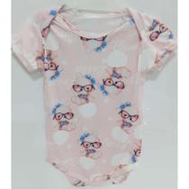 Body Bebe Menina Estampado Verao Luxo Enxoval Rosa 7321