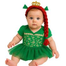 Body Bebe Menina Fiona + Tiara + Tutu - Temático Mesversário