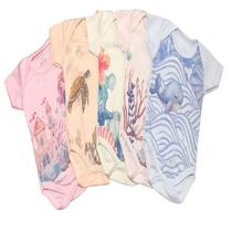 Body Bebe Menina Manga Curta Algodão Kit 2 Peças Body Infantil Estampa Digital