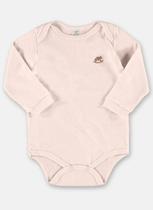 Body Bebê Menina Manga Longa Algodão Rosa Claro Up Baby