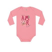 Body bebê menina manga longa rosa ref 9404 Body bebê menina manga longa rosa ref 9404