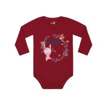 Body bebê menina manga longa rosa ref 9404 Body bebê menina manga longa rosa ref 9404