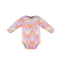 Body Bebê Menina Manga Longa Suedine Arco Íris Up Baby Body Bebê Menina Manga Longa Suedine Arco Íris Up Baby