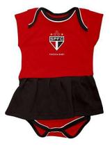 Body Bebe Menina Sao Paulo Vestido Recem Nascido Oficial - Vermelho - P (3-6 meses)