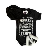 Body Bebe Menino + Boina + Tenis- Dia dos Pais Body Bebe Menino + Boina + Tenis- Dia dos Pais