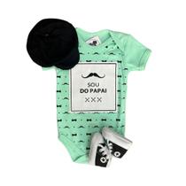 Body Bebe Menino + Boina + Tenis- Dia dos Pais Body Bebe Menino + Boina + Tenis- Dia dos Pais