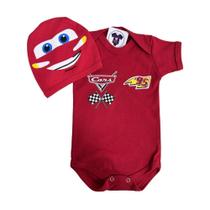 Body Bebe Menino Carros -Corrida + Touca - Mesversário