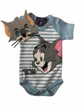 Body Bebe Menino DESENHO GATO + Mascara - Temático