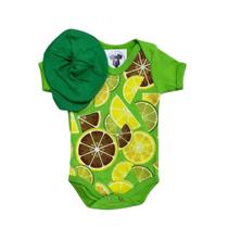 Body Bebe Menino Frutinha Limão + Boina - Mesversário Temático