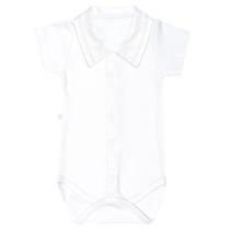 Body Bebê Menino Gola Polo Branco Detalhe Azul Claro Fofinho Body Bebê Menino Gola Polo Branco Detalhe Azul Claro Fofinho