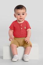Body bebê menino listrado Brandili Baby