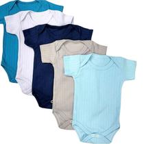Body Bebe Menino Manga Curta Canelado Algodão Kit 5 Peças Body Infantil Body Bebe Menino Manga Curta Canelado Algodão Kit 5 Peças Body Infantil