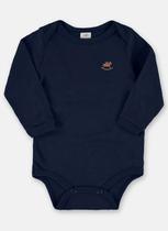 Body Bebê Menino Manga Longa Algodão Azul Marinho Up Baby