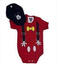 Body Bebe Menino Mickey + Boina - Temático Mesversário Body Bebe Menino Mickey + Boina - Temático Mesversário