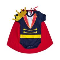 Body Bebê Menino - Príncipe + Capa + Coroa - Temático Body Bebê Menino - Príncipe + Capa + Coroa - Temático