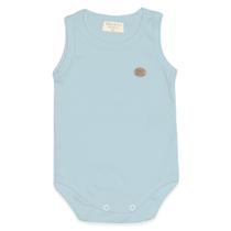Body Bebê Menino Regata Básico Suedine Azul Mini & Co Body Bebê Menino Regata Básico Suedine Azul Mini & Co