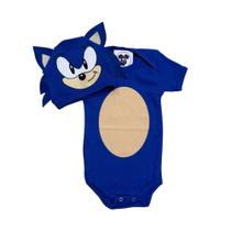 Body Bebe Menino - Sonic + Touca - Mesversário