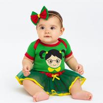 Body Bebê Mesversário Menina Cinderela +Tule +Laço Papilloo