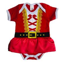 Body Bebe Mesversário Temático Roupa de Bebê Natal Menina Vermelho (G)
