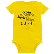 Body Bebê O dia só começa depois de um bom café - Foca na Moda