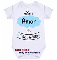 body bebê pacotinho de amor da titia e do titio cód 9621